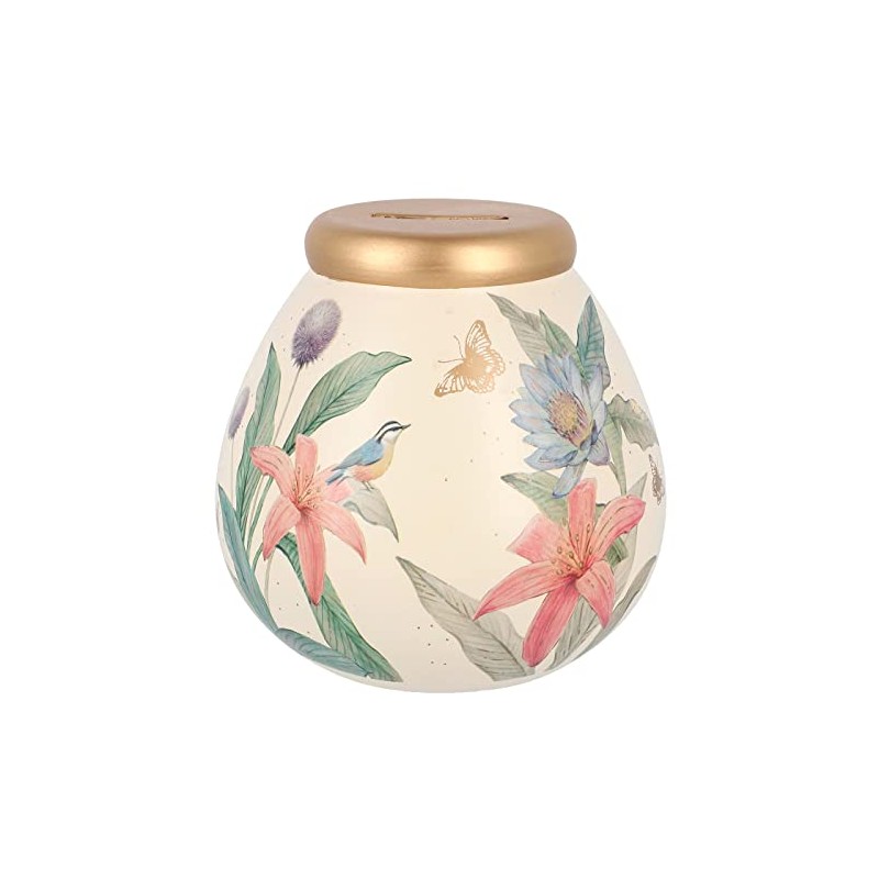 Pot Of Dreams Money Bank, Ceramic, Cream, 14cm x 14cm