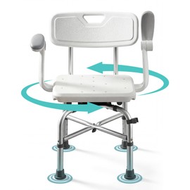 Shower Chair for Inside Shower with Adjustable Arms, 400lb Bathtub Seats
