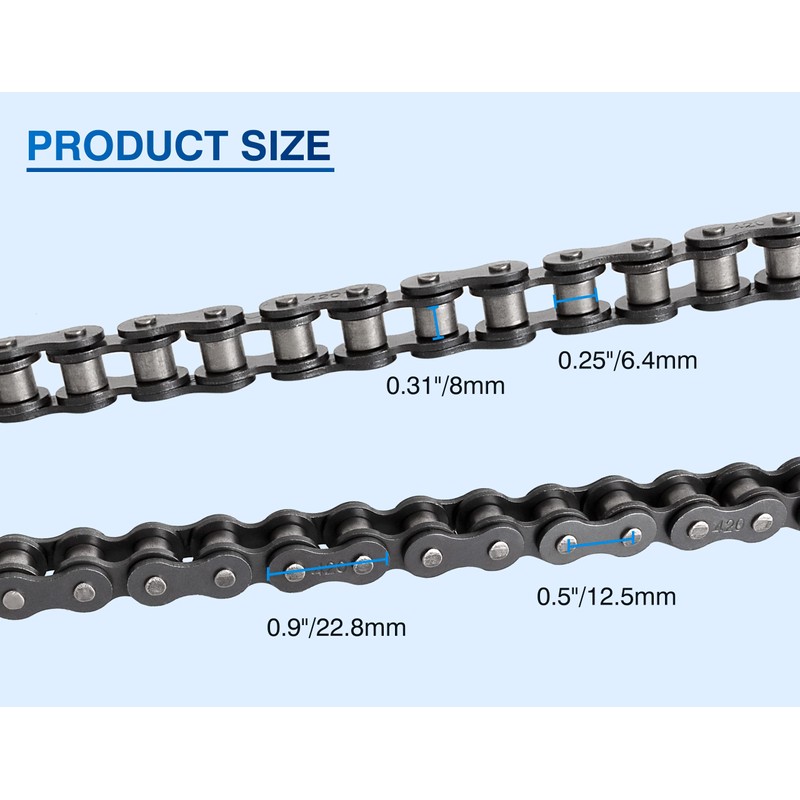 Belleone 420 Motorcycle Chain - 420 Standard Roller Chain 132