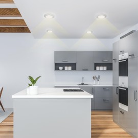 CLEANLIFE 7" LED Flush Mount Ceiling Light - Energy Efficient LED Puck Lights - Easy-Install Ceiling Lights for Hallways - Disc Light for Home, and Retail Spaces (2-Pack, Soft White)