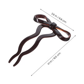 FRCOLOR French Hair Pin Bow Hairpin U Shaped Hairpins French Twist Wavy Hair Clips Bun Sticks Acetate Hair Fork Hair Accessories for Women Styling Thin Thick Hair - 2 Pack