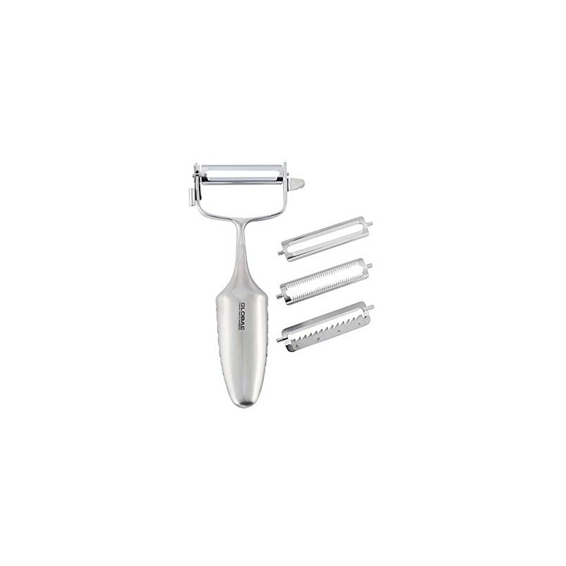 Global 3-Way Peeler with Interchangable Blades, Lightweight Japanese Stainless Steel,
