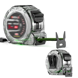 5M/16.4ft Tape Measure, Stainless Steel Retractable Double Sided Graduated, Width 25mm Fluorescent Transparent Steel Precision Measuring Tape for Industrial, Easy To Read Self Lock Measuring