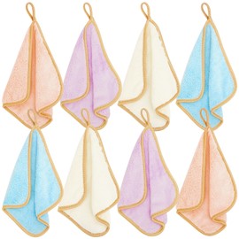 GRBAIN Pack of 8 Microfibre Hand Towels Face Microfibre Make-Up Wipes Washable for Gentle Face Cleansing Wash Cloth Microfibre Face Towel Make Up Remover for Daily Travel