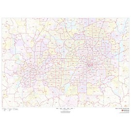 Dallas - Fort Worth, Texas Zip Codes - 48" x 36" Paper Wall Map
