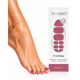 Maniko UV Gel Strips Vintage Velvet Pink - 30 Pedicure Nail Stickers