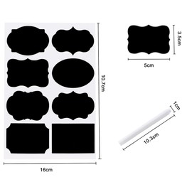 Armiz Labels for Jars 64 PCS - Waterproof Reusable Chalkboard Stickers (5 X 3.5 cm) Easy Peel Off Leaving No Messy Residue with Erasable Chalk Marker