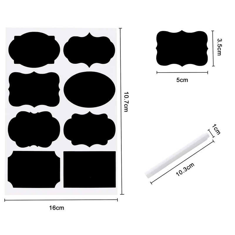 Armiz Labels for Jars 64 PCS - Waterproof Reusable Chalkboard