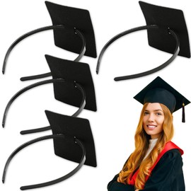 Graduation Cap Headband Insert, Grad Caps Headband Insert, Adjustable, Secures Cap and Keeps Hairstyle, Upgraded Interior Design, Simple and Practical Anti-Fall Hairband for Graduation (4 Pack, M)