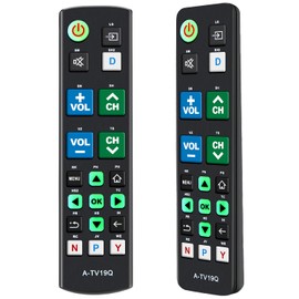 Alkia Universal Big Button TV Remote Control with Glow-in-the-Dark Keys for Elderly - Large Illuminated Buttons Remote for Seniors