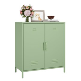 Steehoom Metal Storage Cabinet with 2 Door, Steel Locker Sideboard Buffet Cabinet Console Table for Home Office (Green)