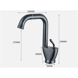 NDZZQBPGO Basin Faucet Bathroom Hot Cold White and Gray Mixer Crane Deck Single Lever Rotation Spout Tap Mixer Brass White(White 1)