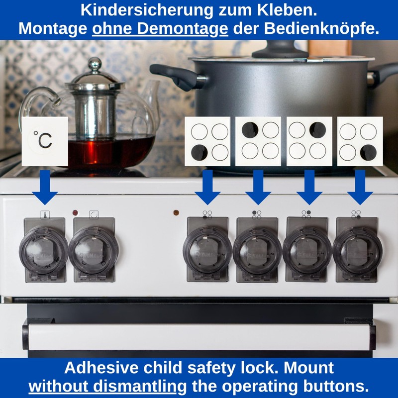 Cooker Knob Child Lock Pack of 3 Assembly without Button