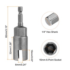 HARFINGTON 3pcs H16 Wing Nut Driver 16mm Metric 6-Point Socket 1/4" Hex Shank Power Deep Slot Wing Nut Drill Bit CR-V Steel Wrench Impact Driver Tool for Panel Nut Bolts Screw Eyes