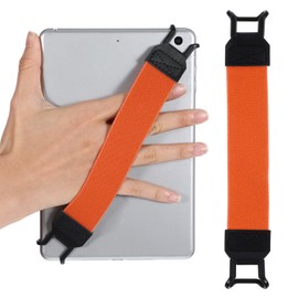 Ptwola Hand Strap Holder Universal Tablet Secure Grip Holder High Elasticity Finger Handle Bands Accessories Versatile Lightweight Bundle Strap Stretchable to 8.27-14.96 inches for Readers (Orange)