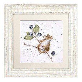Christmas @ Thumpers Wrendale Designs Brambles Mouse Framed Picture in Various Frame Colours (White)