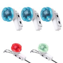 Begonia Pack of 3 Fishing Bite Alarms, LED Alarm Light Fishing with Beep Alarm, Fishing Alarm Bell - Gravity Sensing, Clip On Fish Bite Alarm for Night Fishing and Sea Fishing