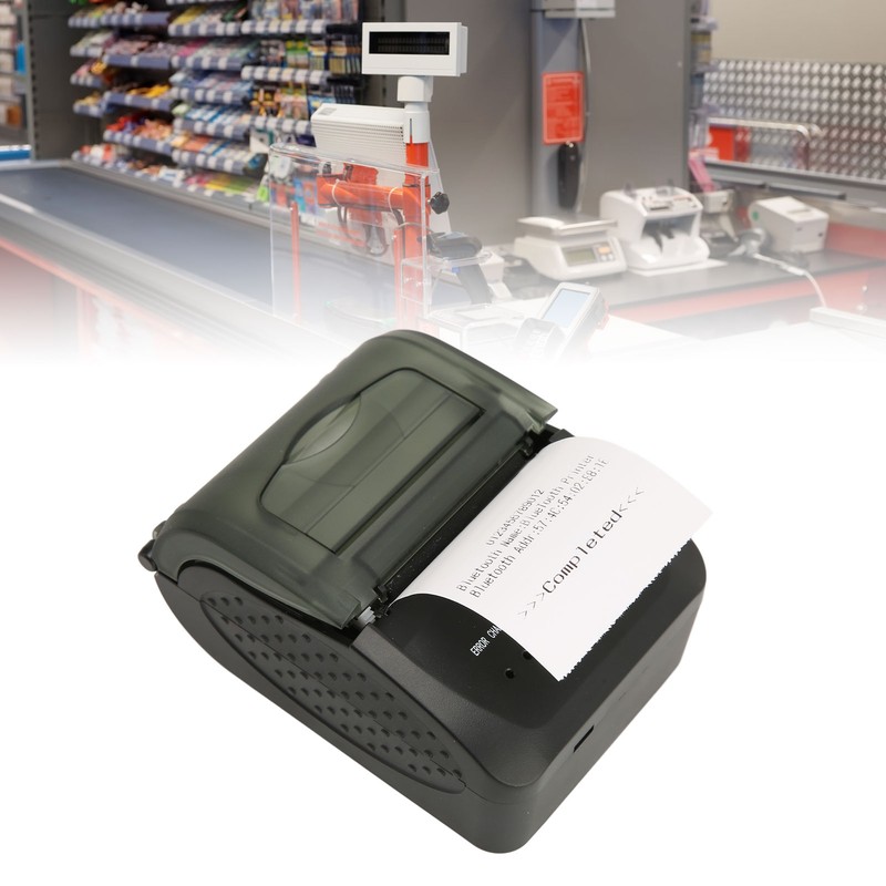 Portable Receipt Printer 58mm Bluetooth 4.0 Fast Printing Low Noise