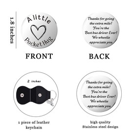 School Bus Driver Thank You Keychain Gift Back to School Retirement Gifts for Bus Driver School Staff End of The Year Gift Thanks for Going The Extra Mile Pocket Token Keychain