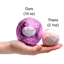 Enliven Me Lavender Bath Bomb with Necklace Created with Crystal Extra Large 10 oz. Made in USA