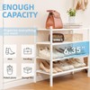 Buymoth 4 Tier Bamboo Shoe Rack Storage Organizer for Closet,