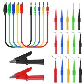 Back Probe Kit Banana Plug to Copper Alligator Clip Automotive Test Leads Set with 3 Configurations Back Probe Pins Extended Length Probes for Car Repairing Diagnostic