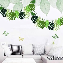 2pcs Tropical Palm Leaves Banner,Hawaiian Party Decorations,Garden Party Decorations,Jungle Theme Pa/rty Decor/ations,Tropical Part/y Decorati/ons,Safari Par/ty Deco/rations,Beach Pa/rty Decora/tions