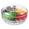 Rotating Ice Chilled Serving Tray, Clear Fruit Veggie Tray with