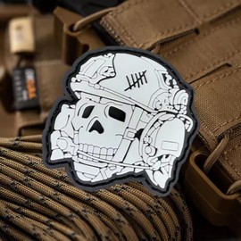 PVC Rubber 3D Tactical Skull Velcro Patch Military Morale Patch with Velcro for Tactical Clothing Backpack Baseball Cap Uniform