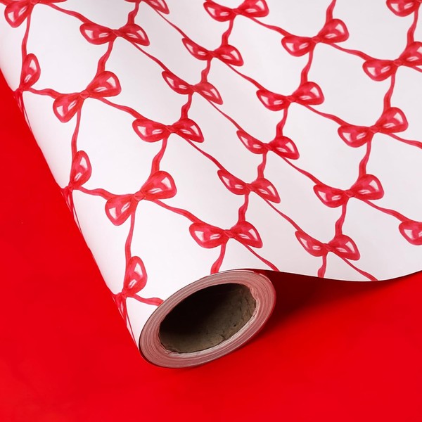 RUSPEPA Reversible Bow Wrapping Paper - Mini Roll - 43.2cm