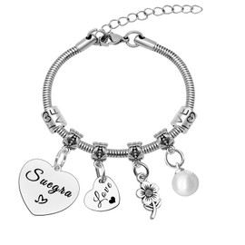 Mother in Law Gift Bracelet Mothers Day Gift for Mother in Law Bracelet Best Suegra Gifts Stepmother Gifts Mother of the Groom Mother of the Bride Christmas Birthday Gifts