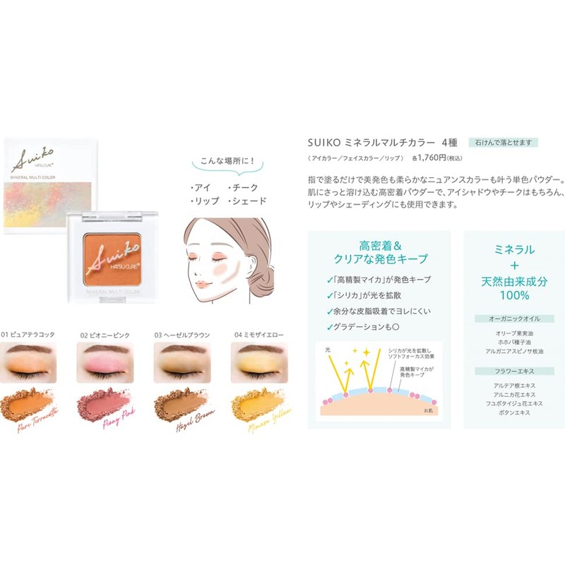 SUIKO Mineral Multi-Color Powder 0.1 oz (2.5 g) (02 Peony