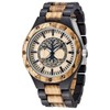 Dentily Men's Wood Watch Engraved Tree of Life Pattern Quartz