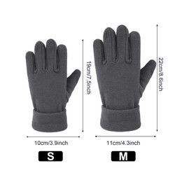 Satinior 3 Pairs Children's Winter Fleece Gloves Soft Warm Full Finger Gloves for Boys and Girls -