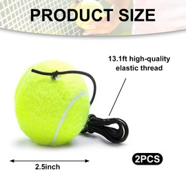 MFCGHXR 2 PCS Tennis Trainer Rebound Balls Tennis Training Equipment with Rope, Tennis Training Ball and Tennis Trainer Replacement Ball, For Adult Solo Training Kids Player Beginner