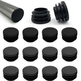 WFGKPXC Pipe End Cover Caps, Set of 12, Tube Inserts, 0.9 inch (24 mm) Inner Diameter, 1.0 inch (25 mm) Outer Diameter, Plastic, Noise, Scratch-Resistant, Pipe End Cover Caps, Protector for Chairs