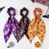 Halloween Hair Ties Elastics Hair Scrunchies 3Pcs Long Tail Bow