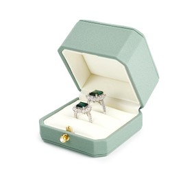 Oirlv PU Leather Double Ring Box Elegant Ring Storage Box Ring Gift Box Ring Display Box for Proposal, Engagement, Weddings, Birthday, and Anniversary