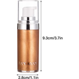 Bronceador Corporal Shimmer,Hidratante Body Glow Iluminador Líquido Resaltador Maquillaje - Loción iluminadora para el Rostro y el Cuerpo para un Maquillaje Brillante Duradero 0.7 oz