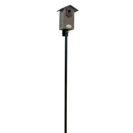 JCs Wildlife Ultimate Mountain Bluebird House with Universal Mounting Pole Kit - Garden Birdhouse and Pole Combo (Blue and Gray)