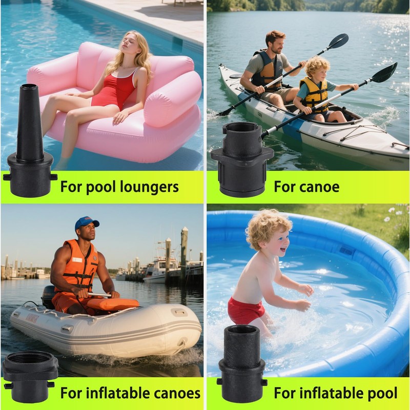4-in-1 Ventiladapter-Pack, Inflatordüse Inflator für Schlauchboote, Paddleboards, Kajak, Stand Up