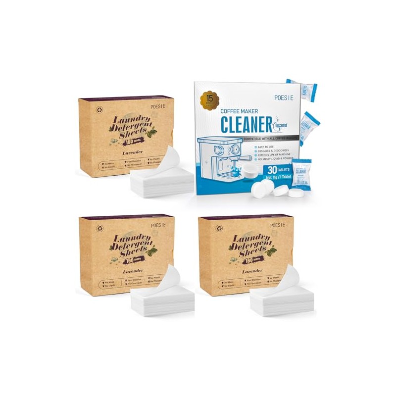 Poesie Lavender Scent Laundry Detergent Sheets & Coffee Machine Tablets