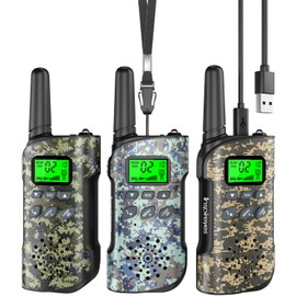 Inspireyes Walkie Talkies for Kids Rechargeable,Toys for Boys and Girls Ages 3-12, 3 Pack Long Range 2-Way Radios, Birthday Gifts,Christmas Stockings, Outdoor Play, Family Games, Hiking Camping Gear