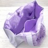 マイメロディ&リトルツインスターズ x DOLLY MIX フリルスクエアハンドバッグ ライトパープル