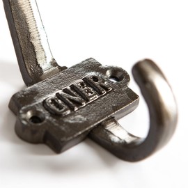 Hammer and Tongs - Great North of England Railway Double Wall Hook - W53mm x H101mm - Raw