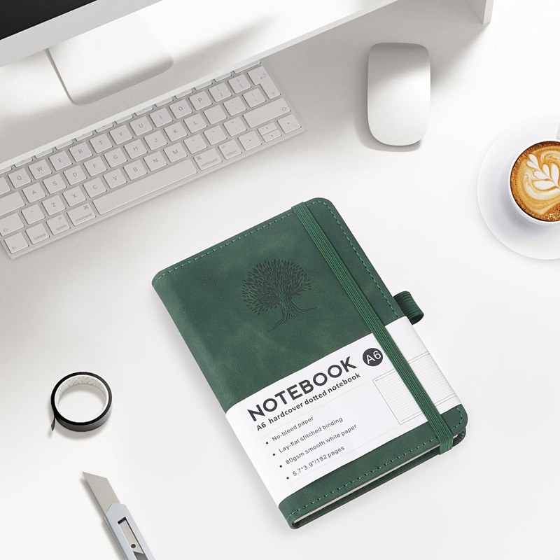 TECDW A6 Notebook, 192 Pages Lined Diary Notebook, 80gsm Thick