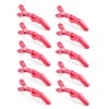 Juego de 10 clips de cocodrilo multicolor de plástico transparente
