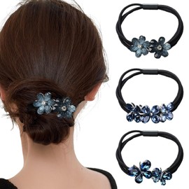 BetterJonny Hair Rubber Set of 3, Stylish, Adult, Decorated, Simple, Elastic Band, Hair Ornament, Cute, Hair Accessory, Korean Style, Simple, Elegant, Accessory, Metal, Heart Bijou B