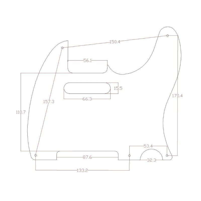 Dopro Metal Aluminum Anodized Vintage 5 Hole Tele Pickguard for