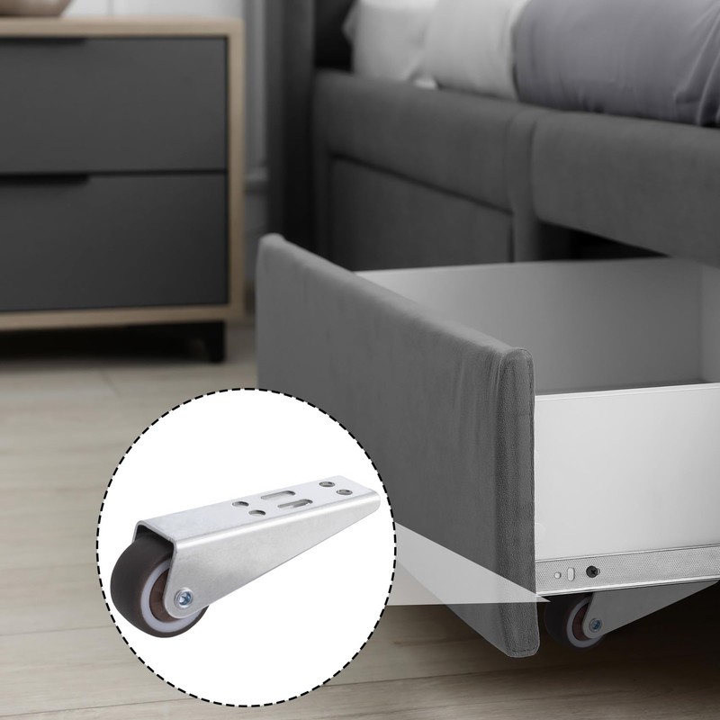 Deozu 4 Pcs Low Profile Casters, Rubber Low Profile Caster